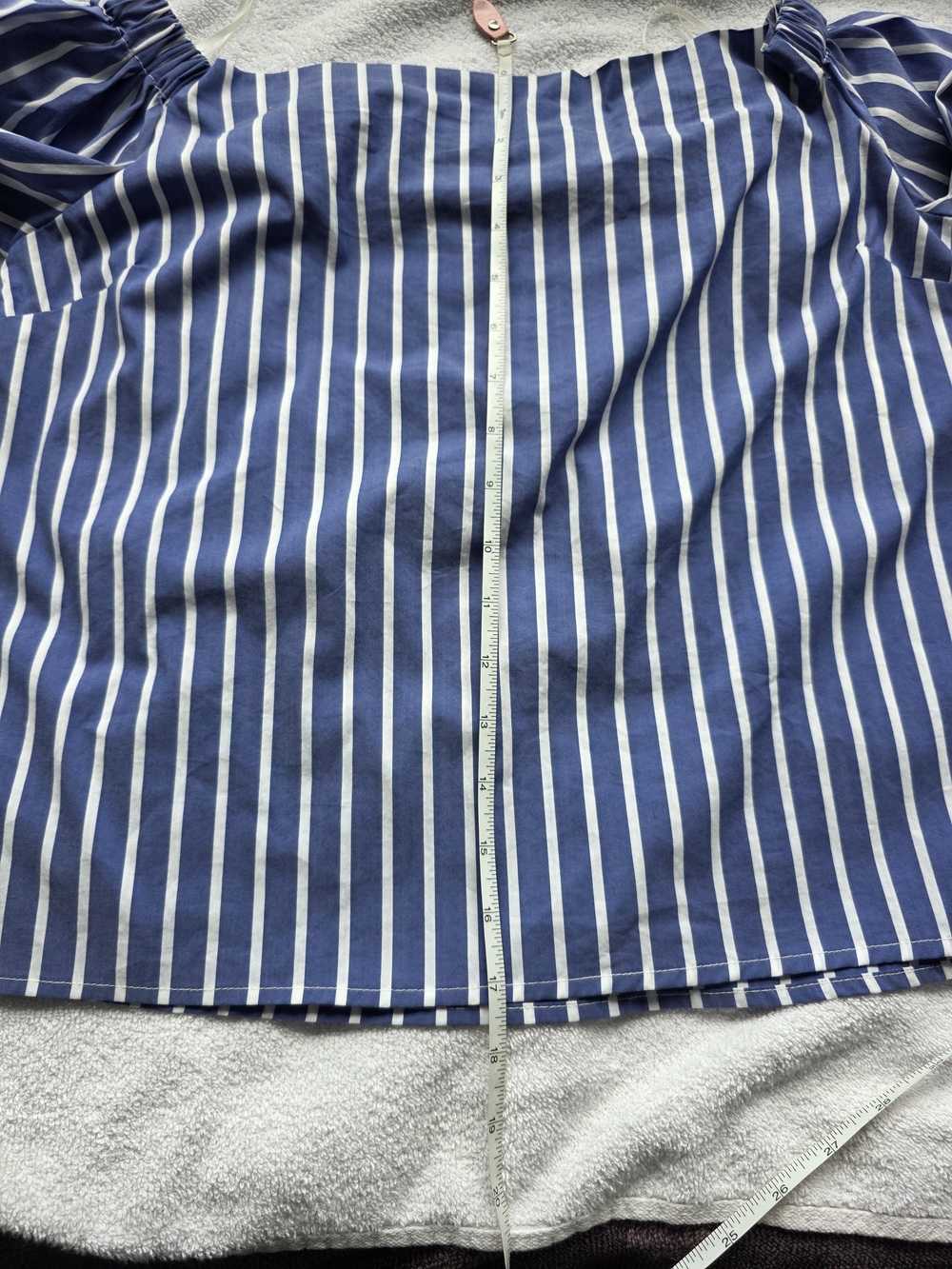Bishop + Young Blue & White Striped Off Shoulder Ruffle Top Size M Resort Wear - Picture 10 of 10